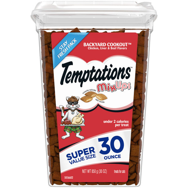 TEMPTATIONS MixUps Crunchy and Soft Cat Treats Backyard Cookout Flavor