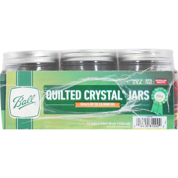 Ball Freezer Safe Quilted Crystal Jelly Jars Regular Mouth