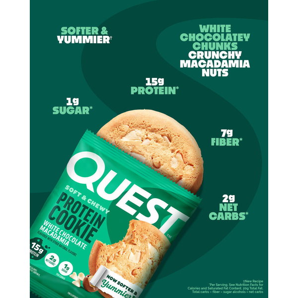 Quest Protein Cookie, White Chocolate Macadamia, Soft & Chewy