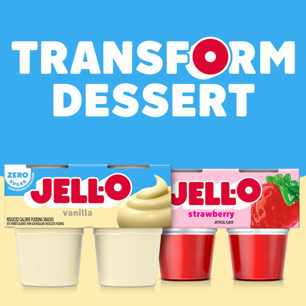 Jell-O Vanilla Sugar Free Refrigerated Pudding Cup Snacks