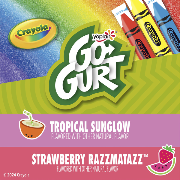 Go-Gurt Gluten Free Strawberry and Tropical Kids Yogurt Tubes