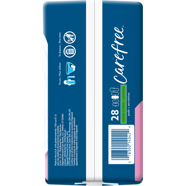 Carefree Pads, with Wings, Ultra Thin, Super Long