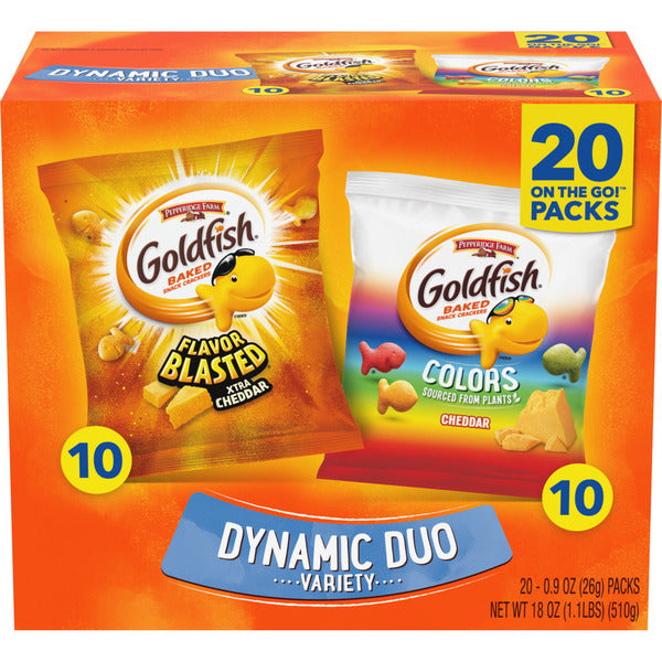 Pepperidge Farm Goldfish Colors Cheddar and Flavor Blasted Xtra Cheddar Crackers