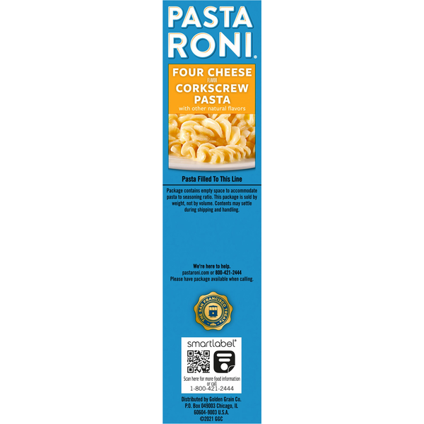 Pasta Roni Four Cheese Flavor Corkscrew Pasta