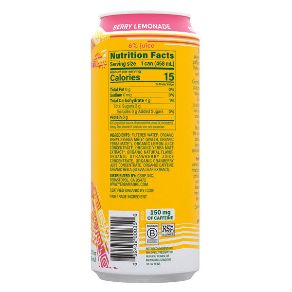 Yerba Madre Organic Yerba Mate Berry Lemonade