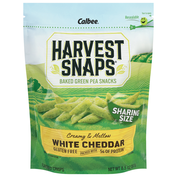 Harvest Snaps Green Pea Snacks, Baked, White Cheddar, Sharing Size