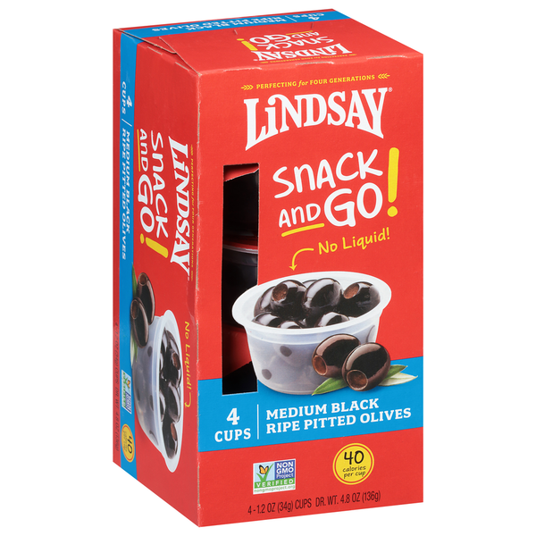 Lindsay Olives, Black Riped Pitted, Medium