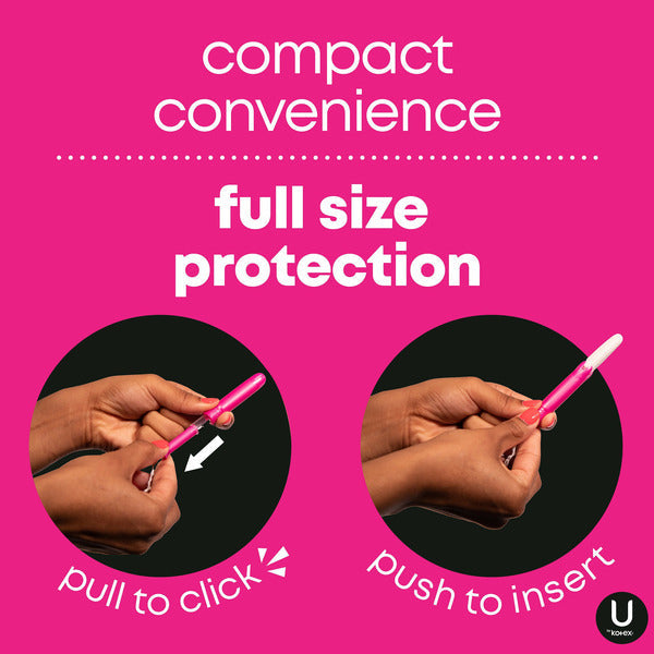 U by Kotex Click Compact Unscented Tampons, Super Plus