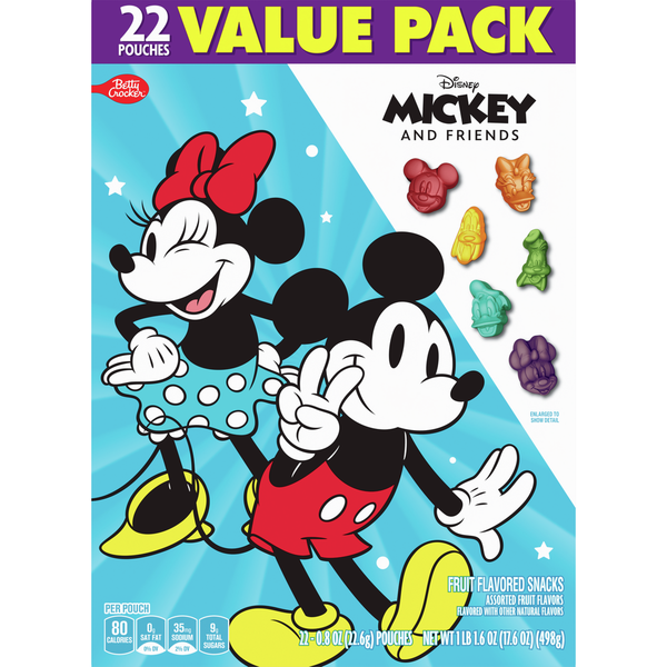 Betty Crocker Disney Mickey and Friends Gluten Free Fruit Flavored Snacks Value Pack