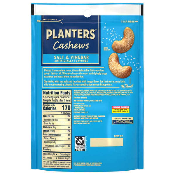 Planters Cashew Salt & Vinegar 5oz. Bag, 5 OZ