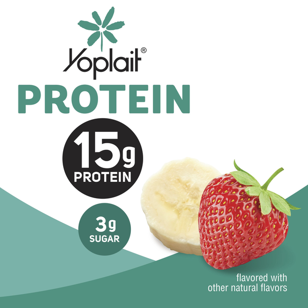 Yoplait Protein Strawberry Banana Yogurt Cultured Dairy Snack Cup