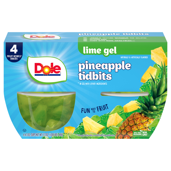 Dole Pineapple Tidbits, Lime Gel