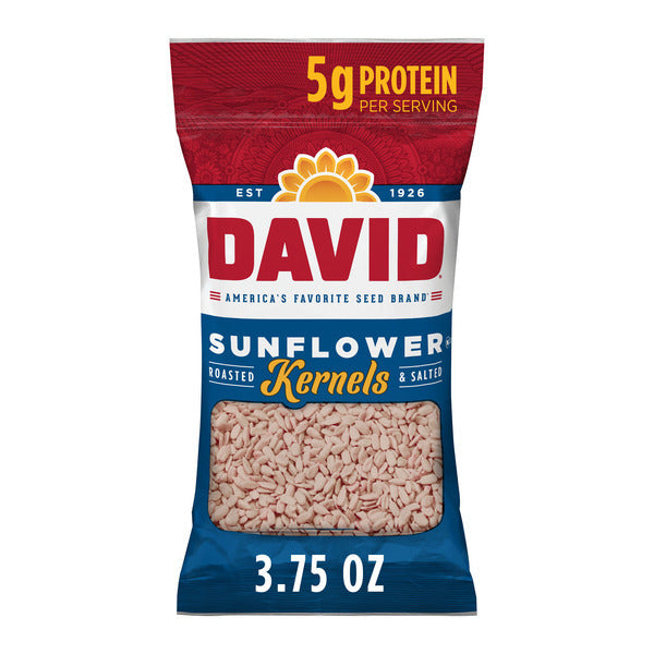 DAVID Seeds Salted and Roasted Sunflower Kernels, Keto Friendly Snack