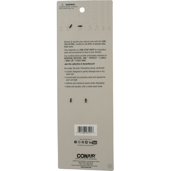 Conair Detangle Comb, 2 Wavy