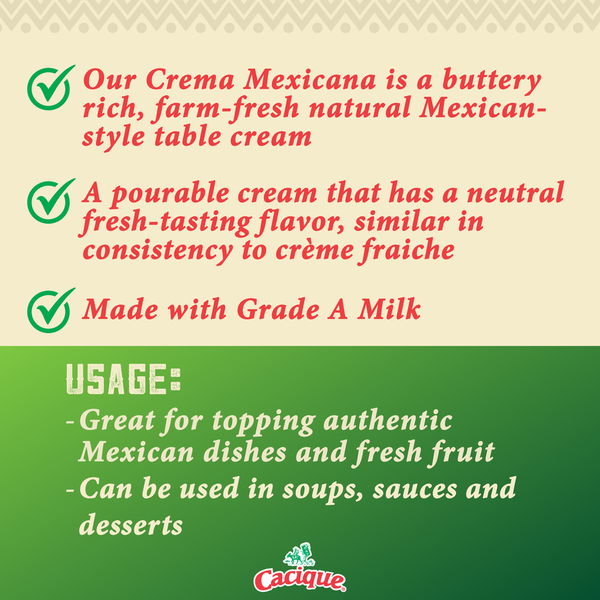 Cacique Table Cream, Crema Mexicana