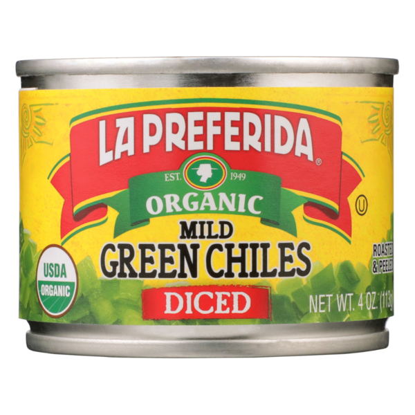 La Preferida Organic Mild Diced Green Chiles, Roasted & Peeled