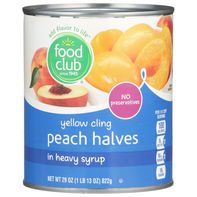Food Club Yellow Cling Peach Halves In Heavy Syrup️