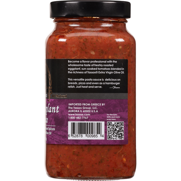 Tassos Pasta Sauce, Roasted Eggplant