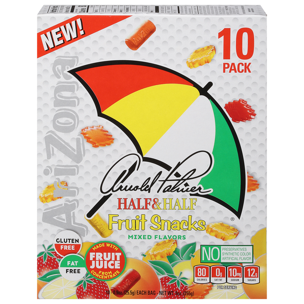 AriZona Fruit Snacks, Half & Half, Mixed Flavors, 10 Pack
