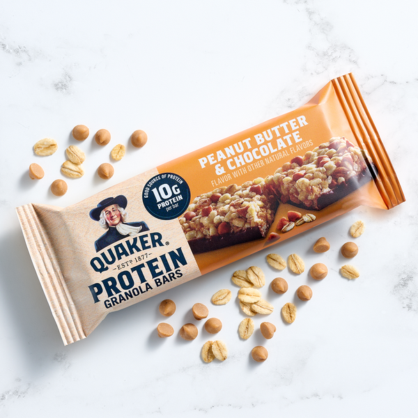 Quaker Protein Granola Bars, Peanut Butter & Chocolate, 10g Protein