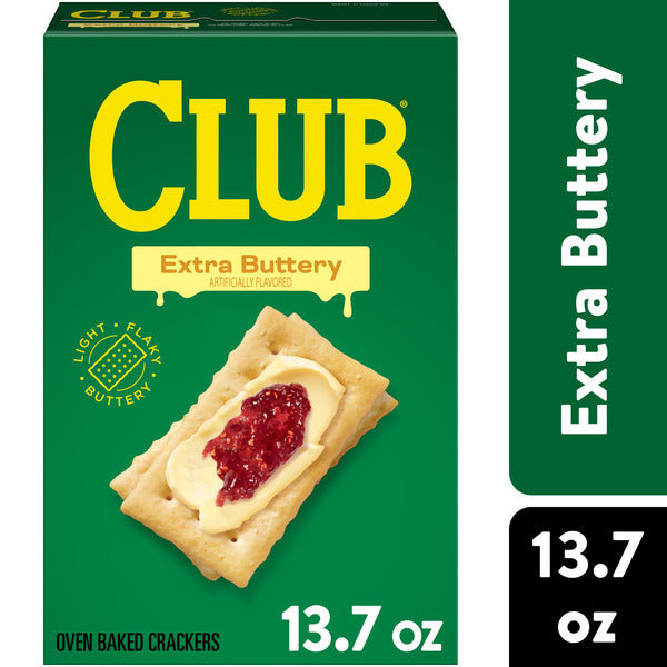 Club Extra Buttery Crackers, Lunch Snacks, 13.7 oz