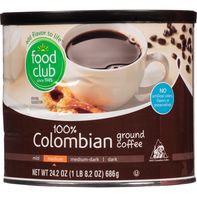 Food Club Coffee, Ground, Medium, 100% Colombian️