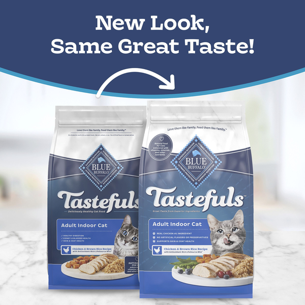 Blue Buffalo Tastefuls Natural Dry Food for Adult Indoor Cats, Chicken & Brown Rice Recipe, 5-lb. Bag DestGlow
