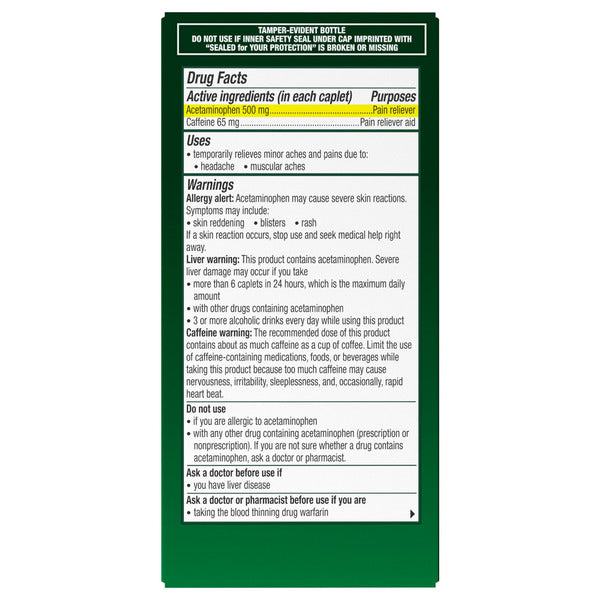Excedrin Tension Headache Caplets No Aspirin