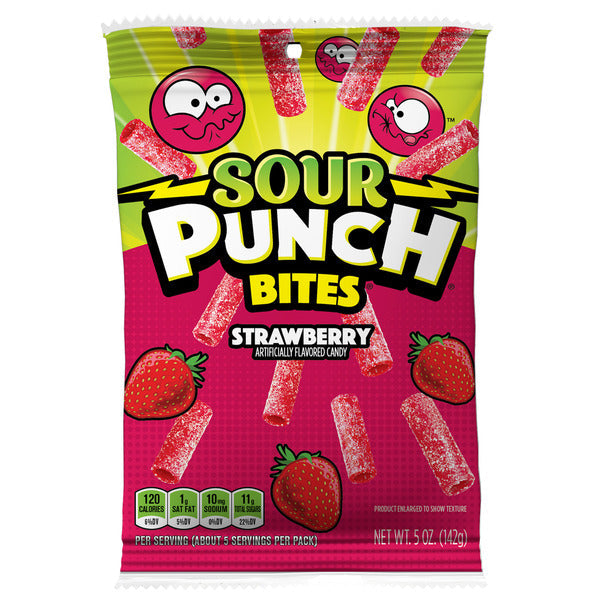 Sour Punch Strawberry Fruit Flavored, Chewy Candy