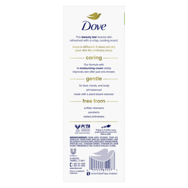 Dove Beauty Bar Soap Cool Moisture Cucumber & Green Tea Scent