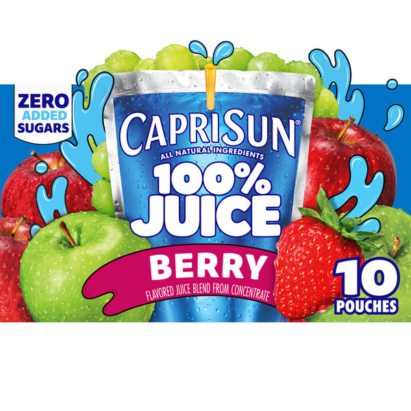 Capri Sun Berry Naturally Flavored Kids Juice Blend Drink Pouches