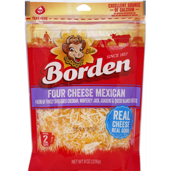 Borden Finely Shredded Cheese, Four Cheese Mexican