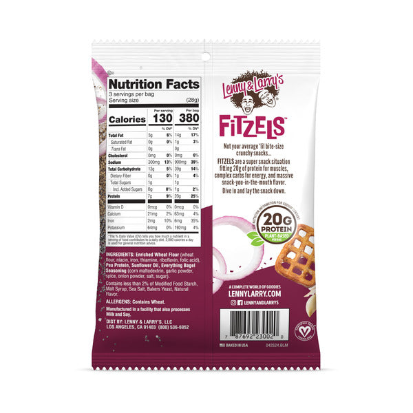 Lenny & Larry Fitzels Protein Pretzels, Everything Bagel Seasoned