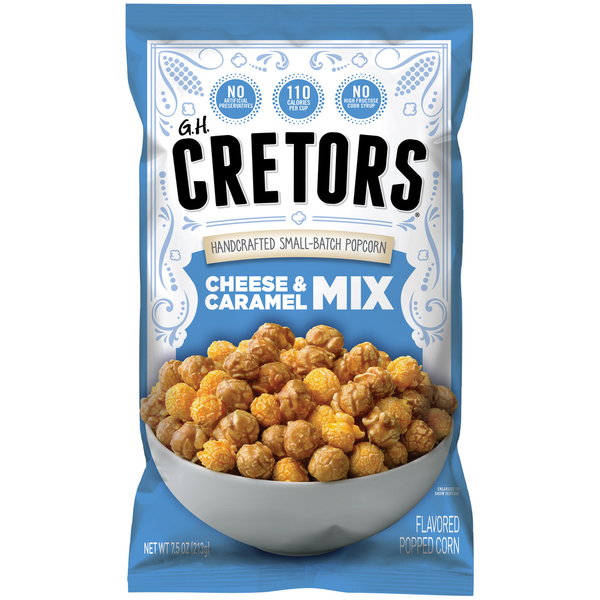 GH Cretors Flavored Popped Corn, Cheese & Caramel Mix