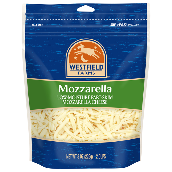 Westfield Farms Cheese, Part-Skim, Low-Moisture, Mozzarella