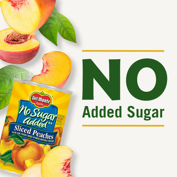 Del Monte No Sugar Added Yellow Cling Sliced Peaches, Canned Fruit