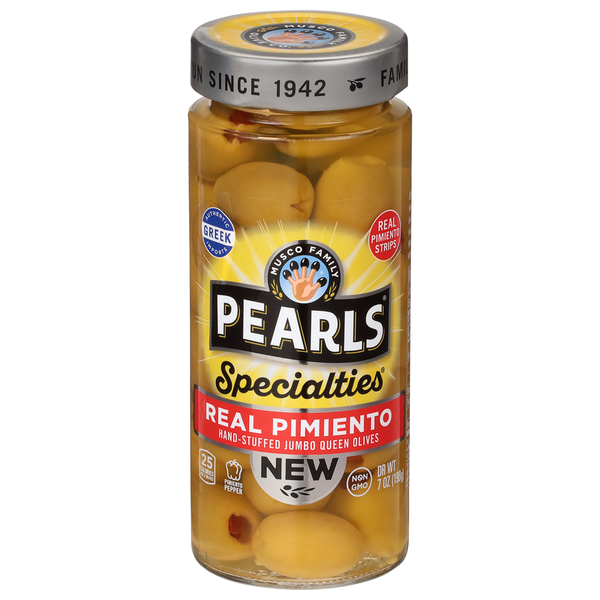 Pearls Hand-Stuffed Real Pimiento Jumbo Queen Olives
