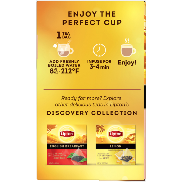 Lipton Black Tea, with Peaches from Greece, Peach Mango, Pyramid Teabags