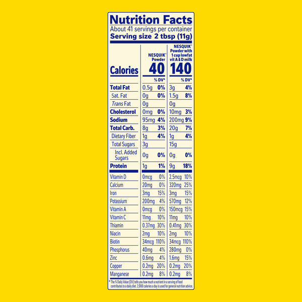 Nestlé NESQUIK No Sugar Added Chocolate Flavor Powder