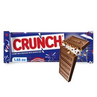 CRUNCH Full-Size Candy Bar, Creamy Milk Chocolate with Crunchy Crisped Rice, Single Bar, 1.55 oz