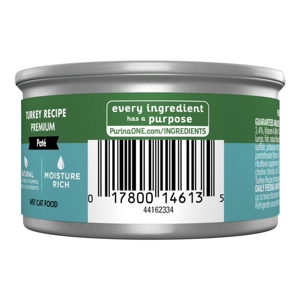 Purina ONE Natural, High Protein, Grain Free Wet Cat Food Pate, Turkey Recipe DestGlow