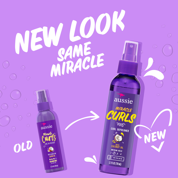 Aussie Miracle Curls Refresher Spray Gel with Coconut & Jojoba