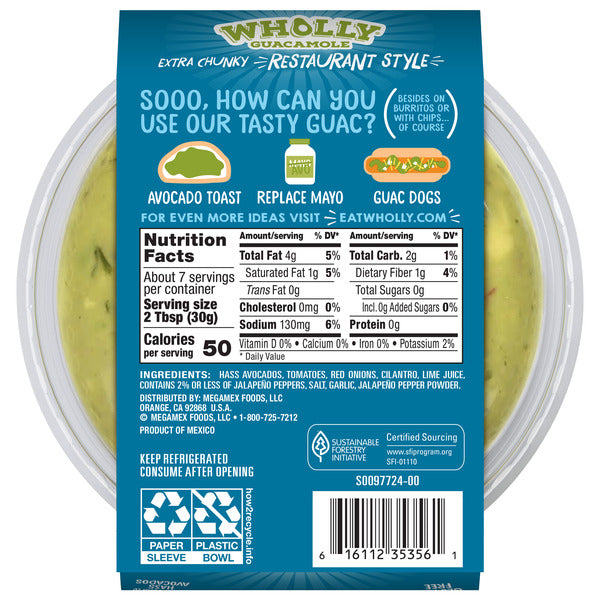 Wholly Guacamole Restaurant Style Bowl, 7.5 OZ