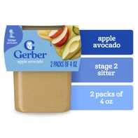 Gerber Stage 2 Sitter Baby Food Apple Avocado Pure...
️