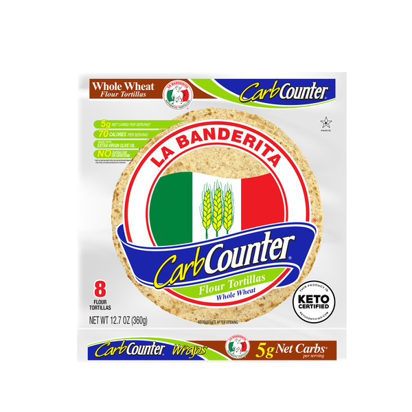 La Banderita Carb Counter Whole Wheat, 8" Tortillas, Keto Certified
