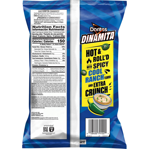 Doritos Dinamita Tortilla Chips Spicy Cool Ranch Flavor