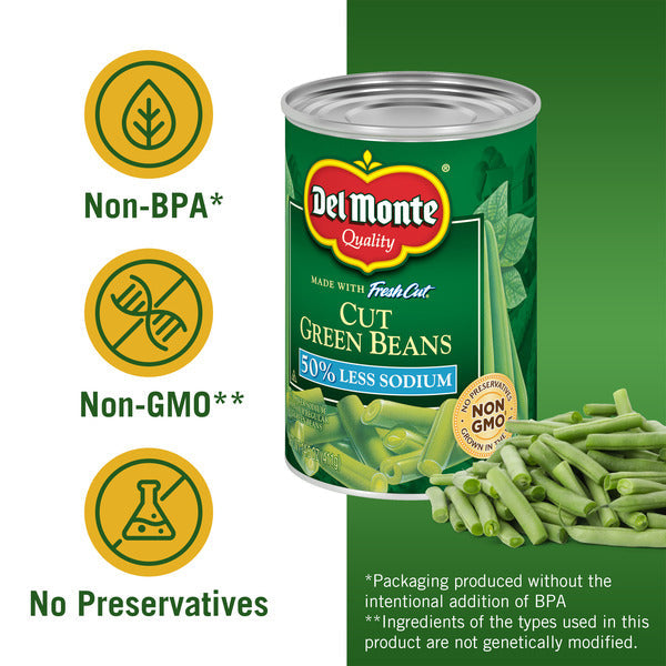 Del Monte 50% Less Sodium Cut Green Beans
