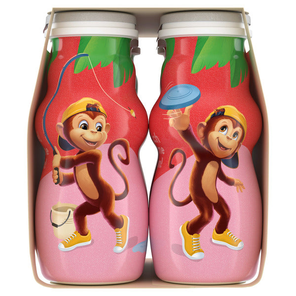 Danimals Smoothie Raspberry Dairy Drink Multi-Pack, Creamy and Delicious Low Fat Snacks for Kids, 6 Ct, 3.1 oz Smoothie Bottles