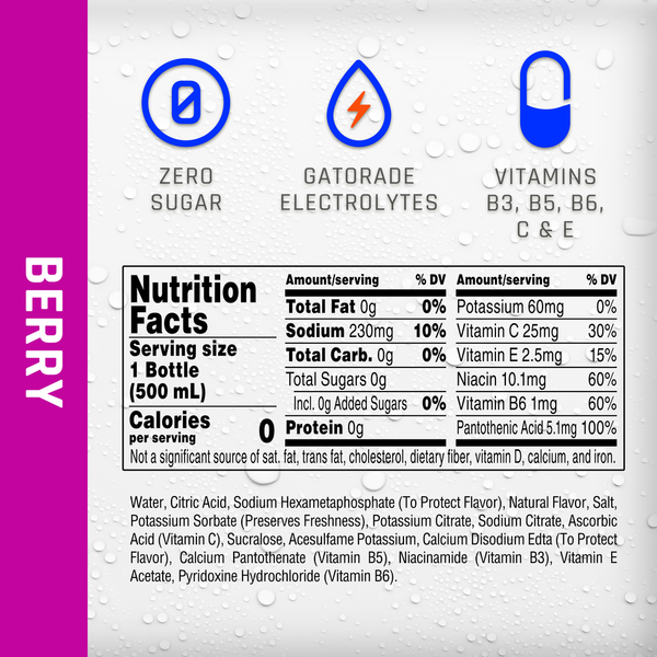 Propel Zero Sugar Electrolyte Water Beverage Berry