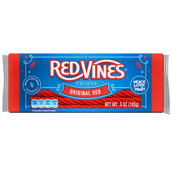 Red Vines Twists, Original Red Chewy Licorice Candy, Movie Tray